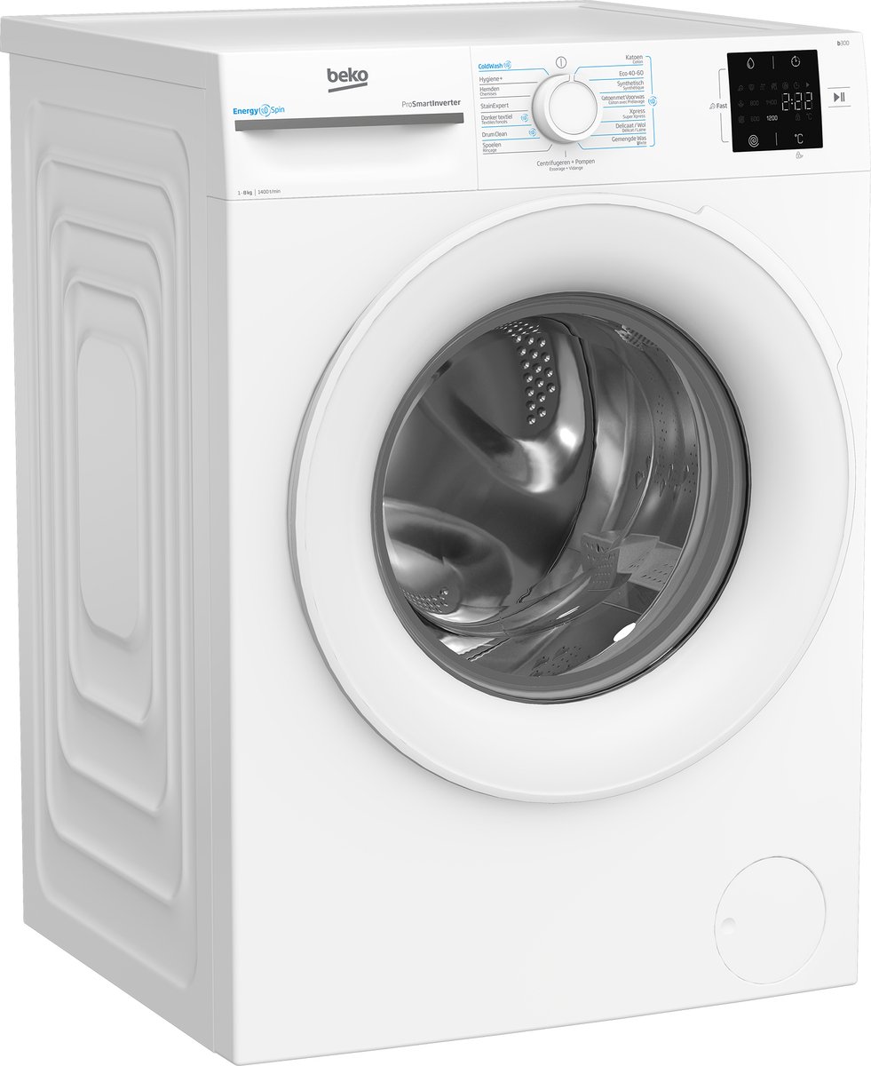 Beko b300 BM3WFU38412CW wasmachine Voorlader 8 kg 1400 RPM Wit — afbeelding 6