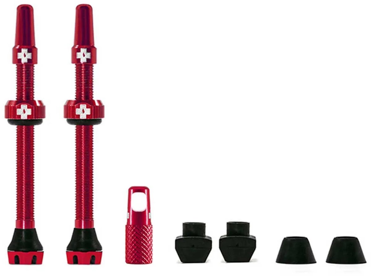 Muc-Off Tubeless Valve Kit V2 - Tubeless Ventielen - 44mm - Rood - 6061 Aluminium - Racefiets en Mountainbike thumbnail 3