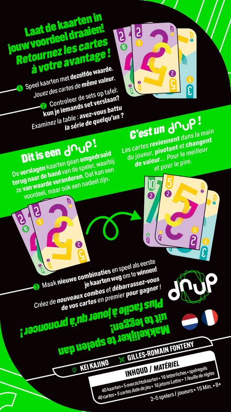 dnup – Kaartspel – Compact Reisspel – Snel Gezelschapsspel voor Familie & Vrienden – Ideaal voor Vakantie, Onderweg en Thuis – Vanaf 2 Spelers