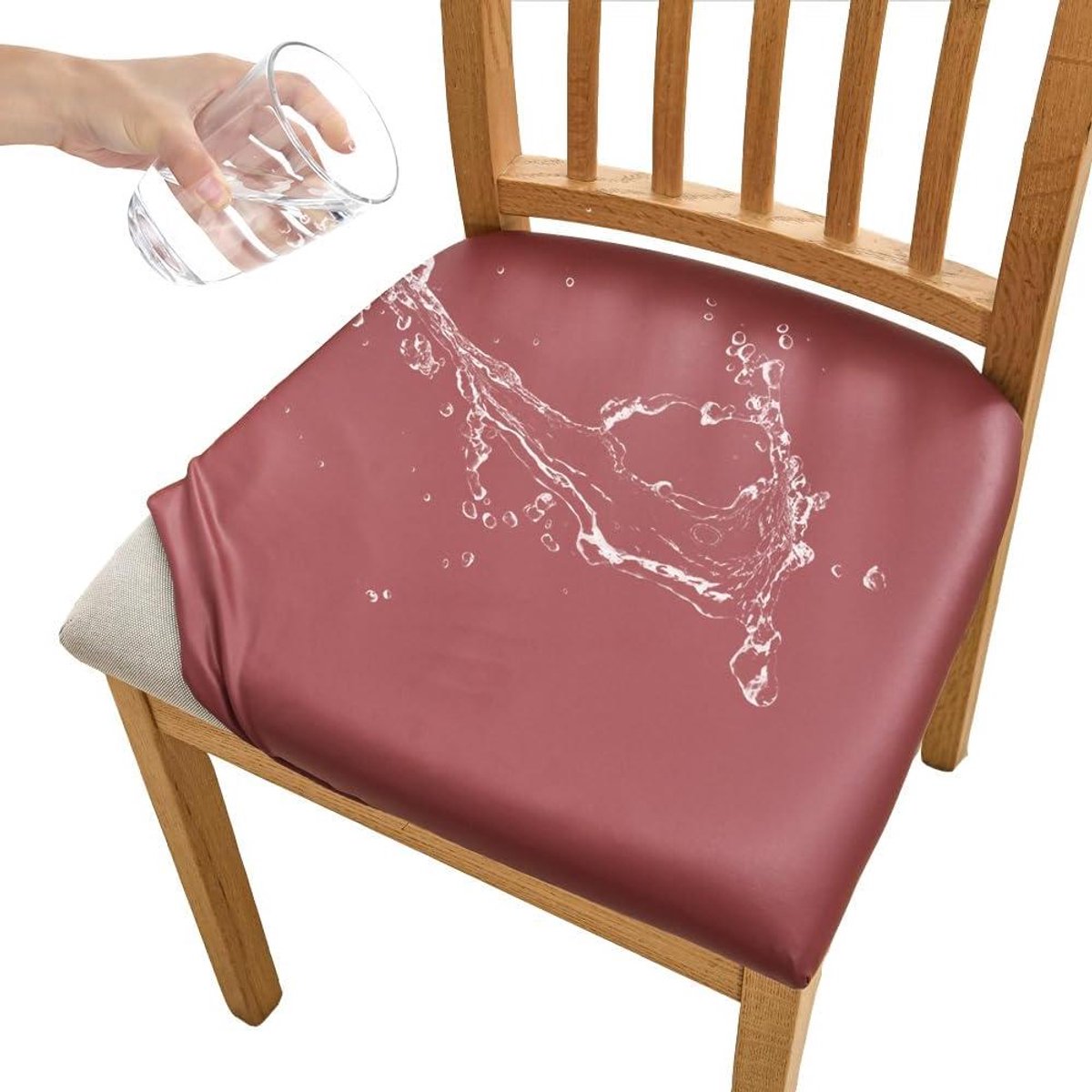Stoelhoezen Set - Bankhoezen Meubelbeschermers - Eetkamer Decoratie - Waterdicht PU Leer - 1 Stuk - Bordeaux