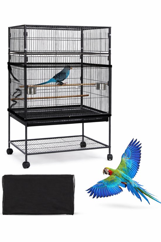 Vogelkooi Zaadopvangnet Vogelkooi Hoes - Houdt Vloer Schoon en Voorkomt Zaadverspreiding - Verstelbaar Trekkoord en Elastische Bevestiging - Ademend Nylon Mesh - Voor Papegaaien, Parkieten en Ronde/Vierkante Vogelkooien