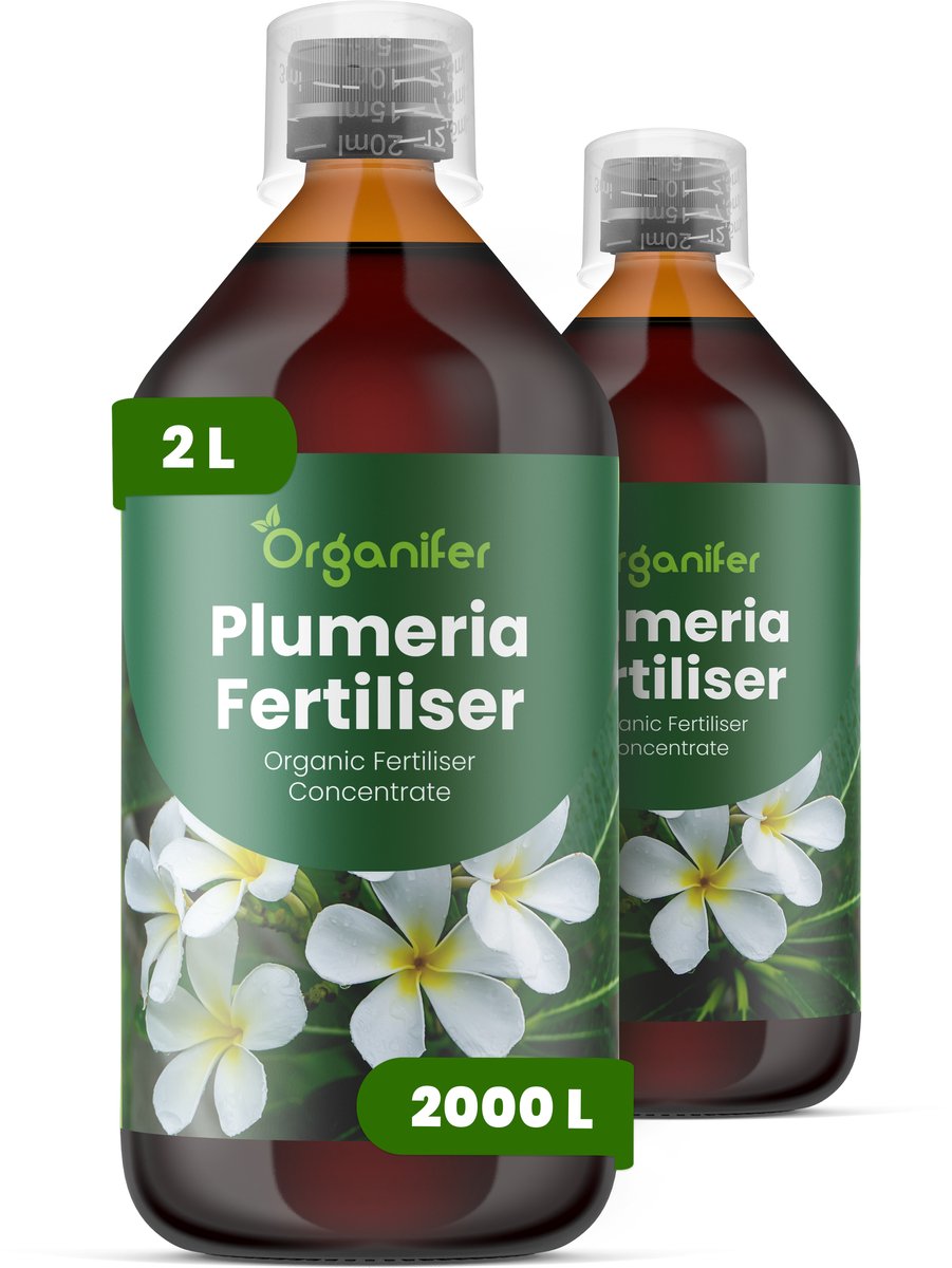Vloeibare Meststof Voor Plumeria 2X1 L Voor 2000 L - Npk 3-4-3 - Sterke Groei - Rijke Bloei - Bloemkleur - Bloemgrootte - Geurintensiteit - Droogteresistentie - Bladgezondheid - Langdurige Bloeicycli - Organifer