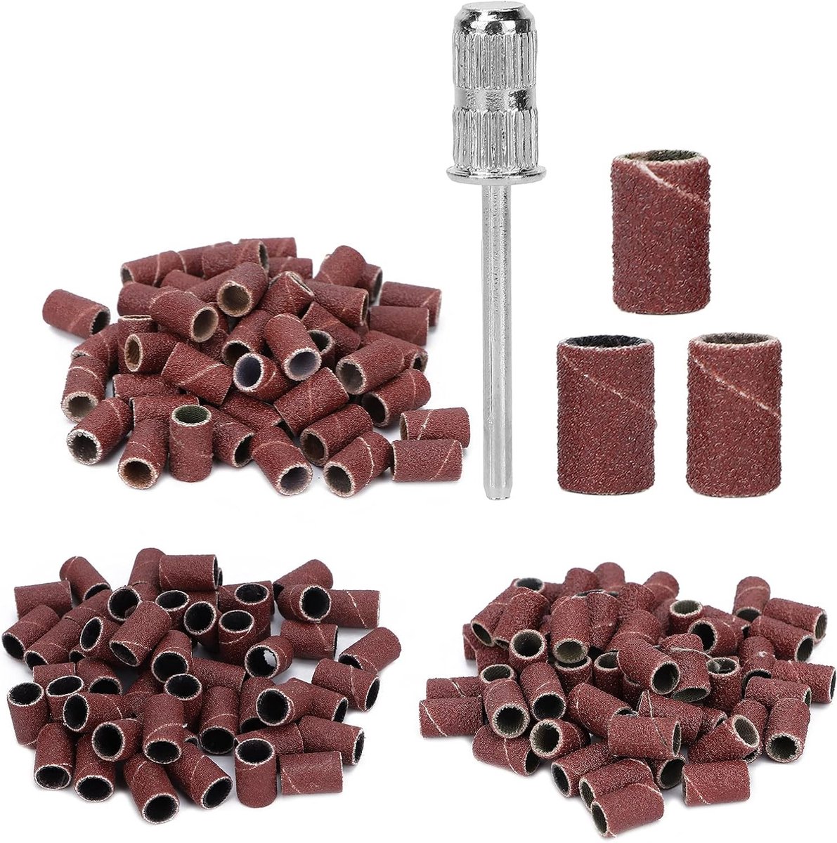 210 Stuks Schuurbanden en Nagelboor Bits voor Manicure, Nagelverzorging en Nagelkunst