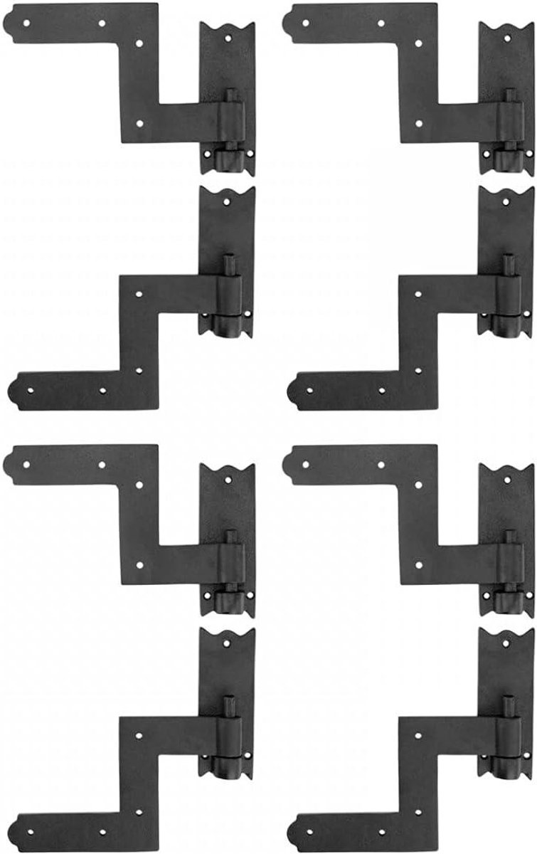 Raamluik Scharnier - Smeedijzeren Sluiters - Luiken Bevestigen - Roestvrije RSF Afwerking - 6 x 6.5 Inch - Zwart