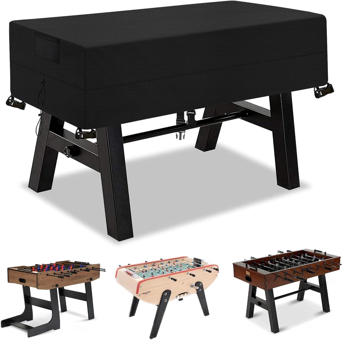 Tafelvoetbalhoes Buiten - Kickertafel Cover - Bescherming Tafel - Waterdicht Oxford Weefsel - 160 x 115 x 50 cm - Zwart