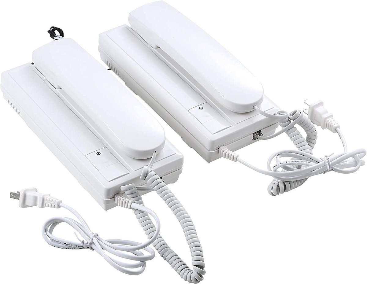 Intercom Deurtelefoon - Twee Weg Audio - Communicatie Tussen Kamers - Bedrade Verbinding - Tot 200 Meter - Wit