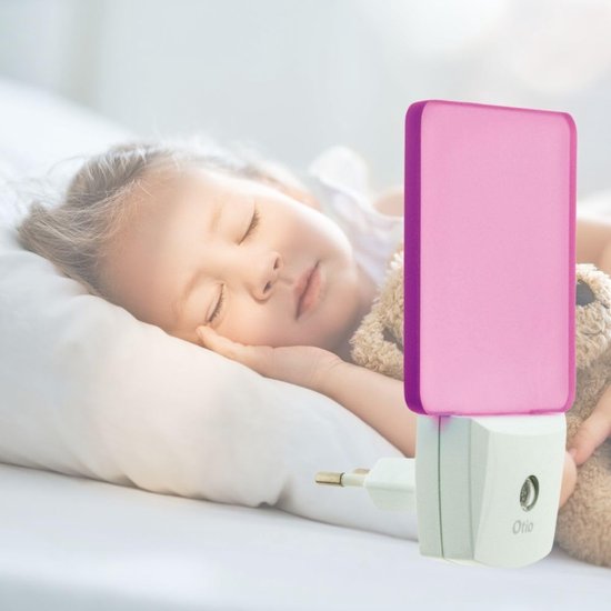 Nachtlampje LED - Kindernachtlampje Slaapkamer - Veiligheid Donker - Automatische Schakelaar - 15m Snoer - Rosé — afbeelding 2