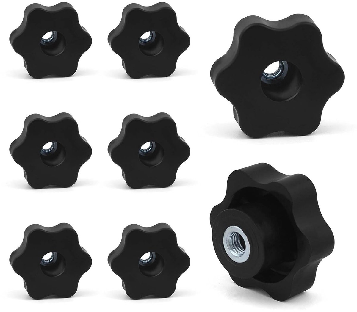 Set van 8 Stuks M8 x 48mm Stervormige Schroeven met Plastic Hoofd, Vervangingsschroeven voor Mechanische Bevestiging en Handgreepgebruik