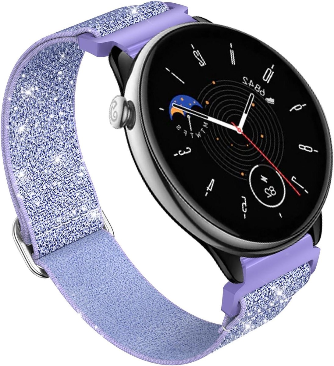Nylon Armband - Horlogeband - Dagelijks Gebruik - Zachte Stretch - 20 mm - Glitter