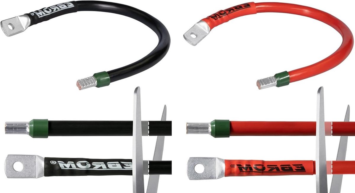 Batterijkabel rood zwart - Stroomkabel Accu - Energie Overbrengen - Hoge Stroomsterkte - 35 mm² - Rood Zwart