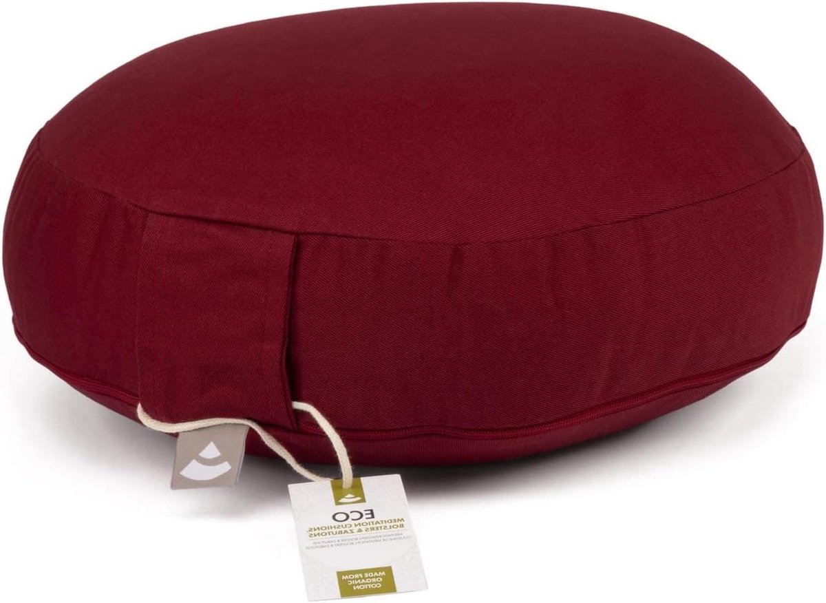 Meditatiekussen Rond - Vloerkussen Yoga - Ontspannen Zitten - Aanpasbare Hoogte - 155 cm Hoog - Bordeaux