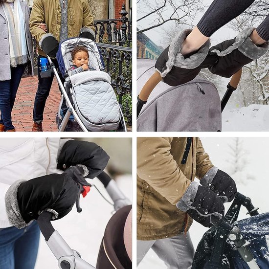 Handmuff Kinderwagen - Winterhandschoenen - Handen Warm Houden - Waterdicht Winddicht - Universele Pasvorm - Bruin — afbeelding 3