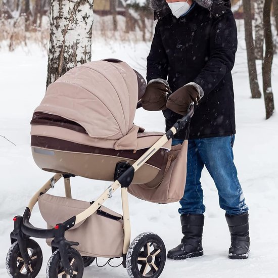 Handmuff Kinderwagen - Winterhandschoenen - Handen Warm Houden - Waterdicht Winddicht - Universele Pasvorm - Bruin — afbeelding 2