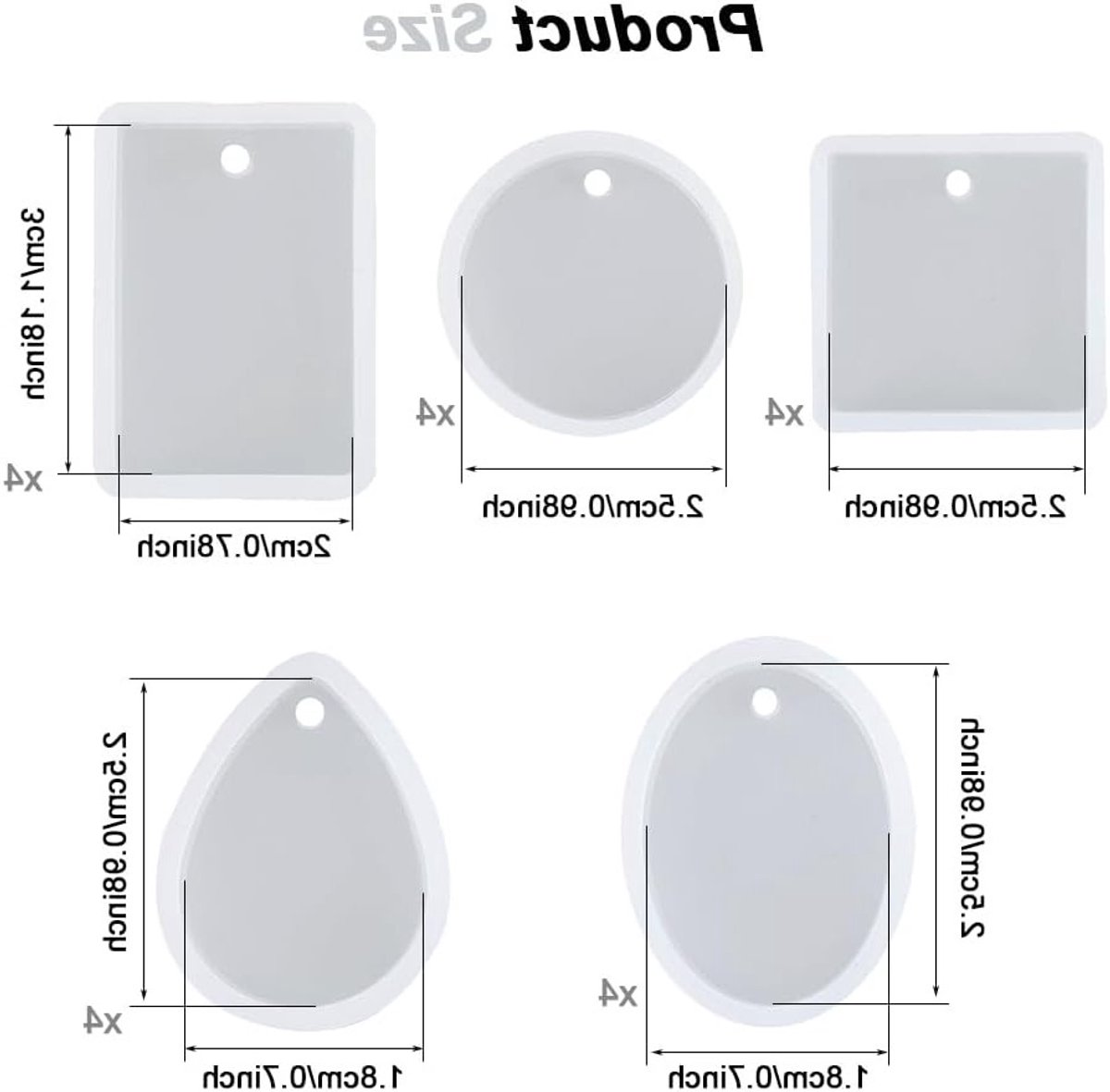 20 Stuks Silicone Mallen voor Sieraden Gieten, 5 Stijlen voor Hangers en Oorbellen, Ideaal voor DIY Resin Ambachten en Sleutelhangers