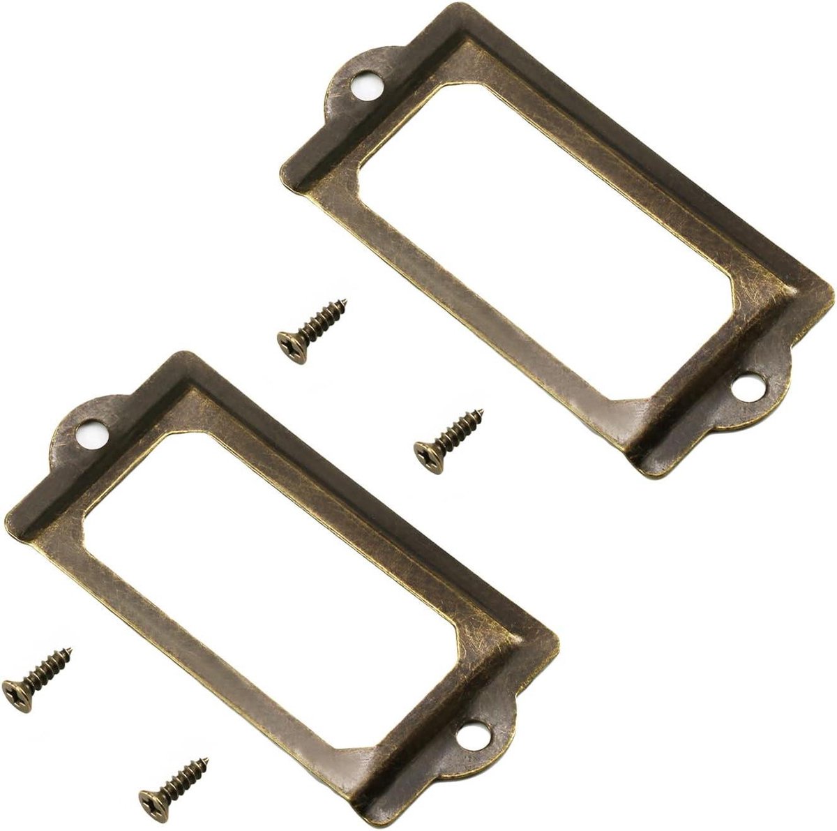 Lade Kaarthouders - Label Houders - Organiseren van Laden - Metalen Frame - 5 Stuks - Brons