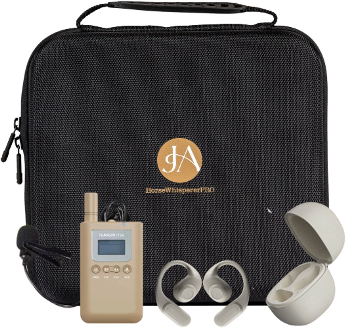 HorsewhispererPRO Showtime Wireless (Champagne) - Compact & performant instructiesysteem voor paardrijden - Complete Set - Wireless Horse Instruction System - ECHT volledig wireless!