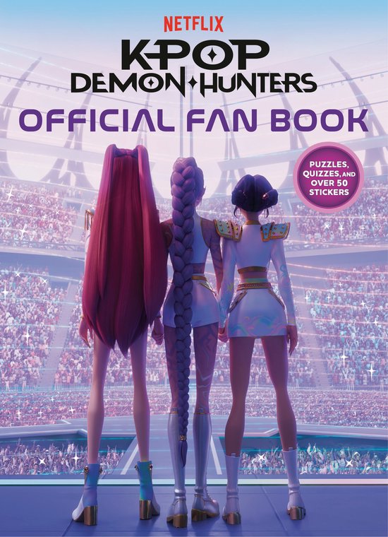 Le livre officiel K-Pop Demon Hunters de Netflix, avec des puzzles, des quiz et plus de 50 autocollants.