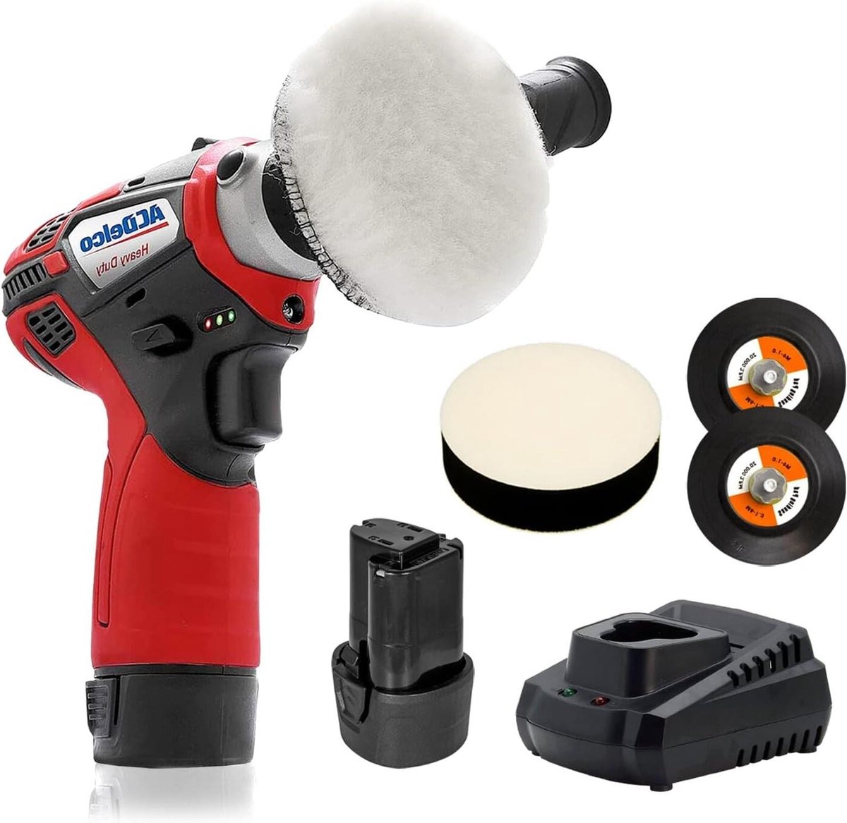 Mini Polijstmachine - Schuurmachine - Oppervlakken Verfraaien - Variabele Snelheid - 75mm Pad - Rood