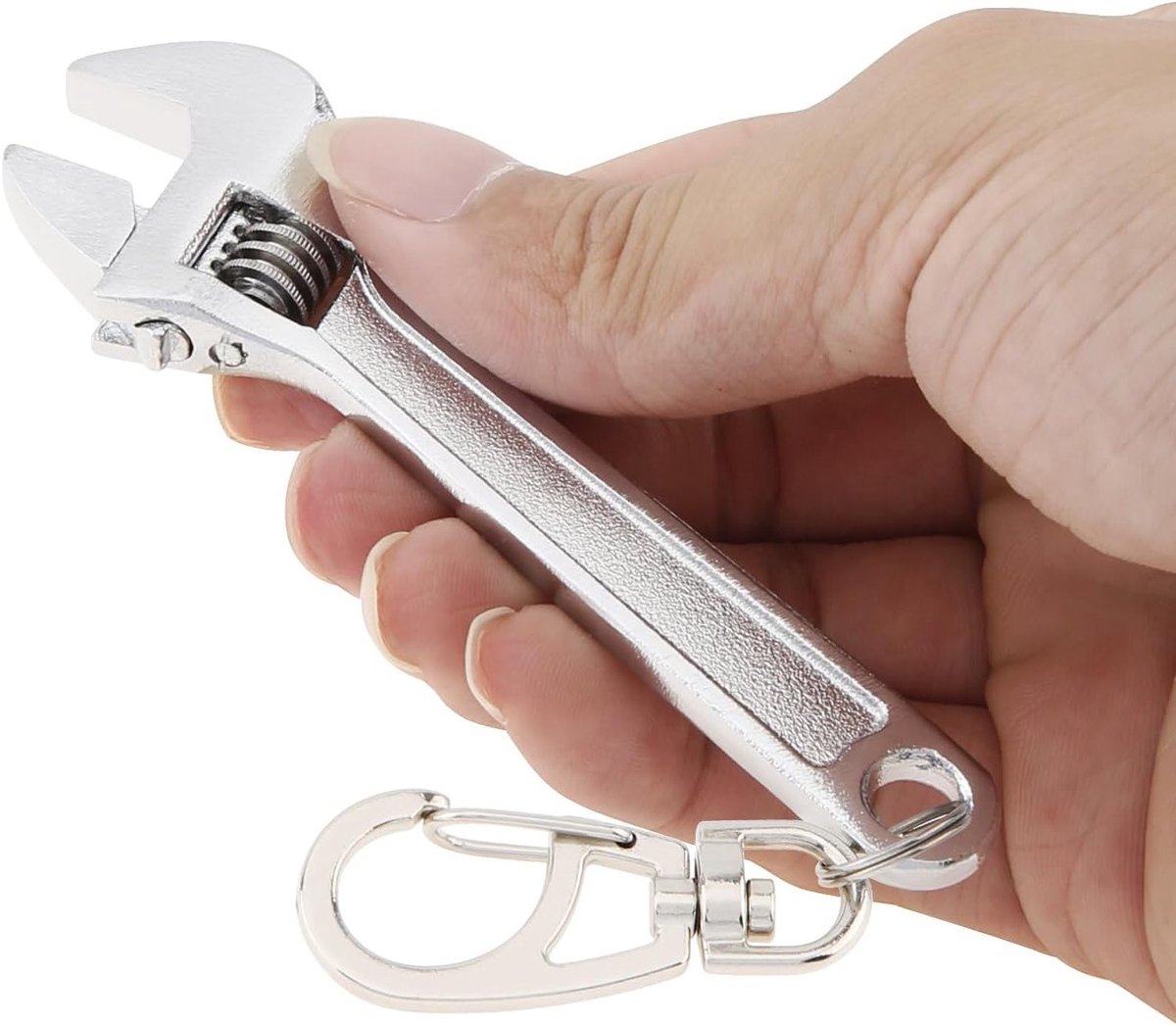 Mini Sleutelhangertje met Verstelbare Moersleutel, Creatief en Handig Gereedschap voor Sleutels en Accessoires
