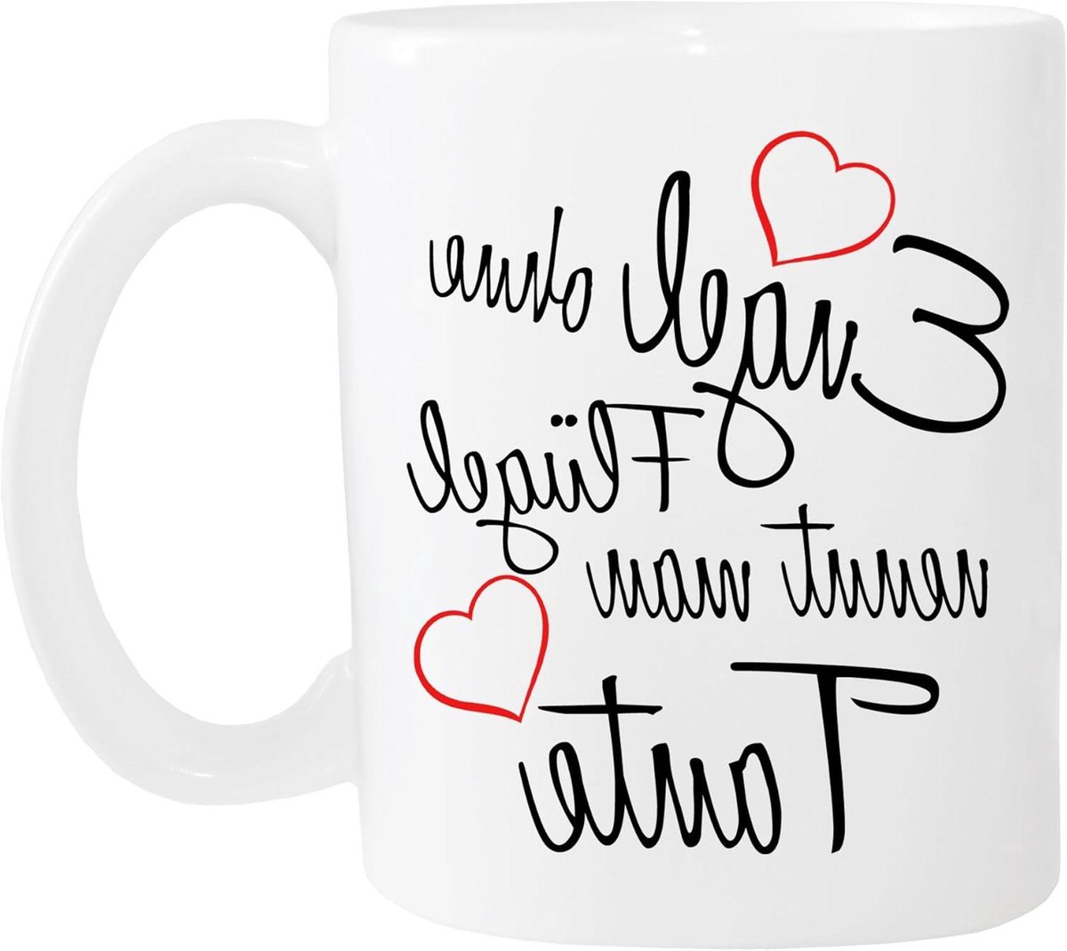 Koffiemok met tekst - Theekop mok - Cadeau geven - Vaatwasmachinebestendig - 330 ml - Wit