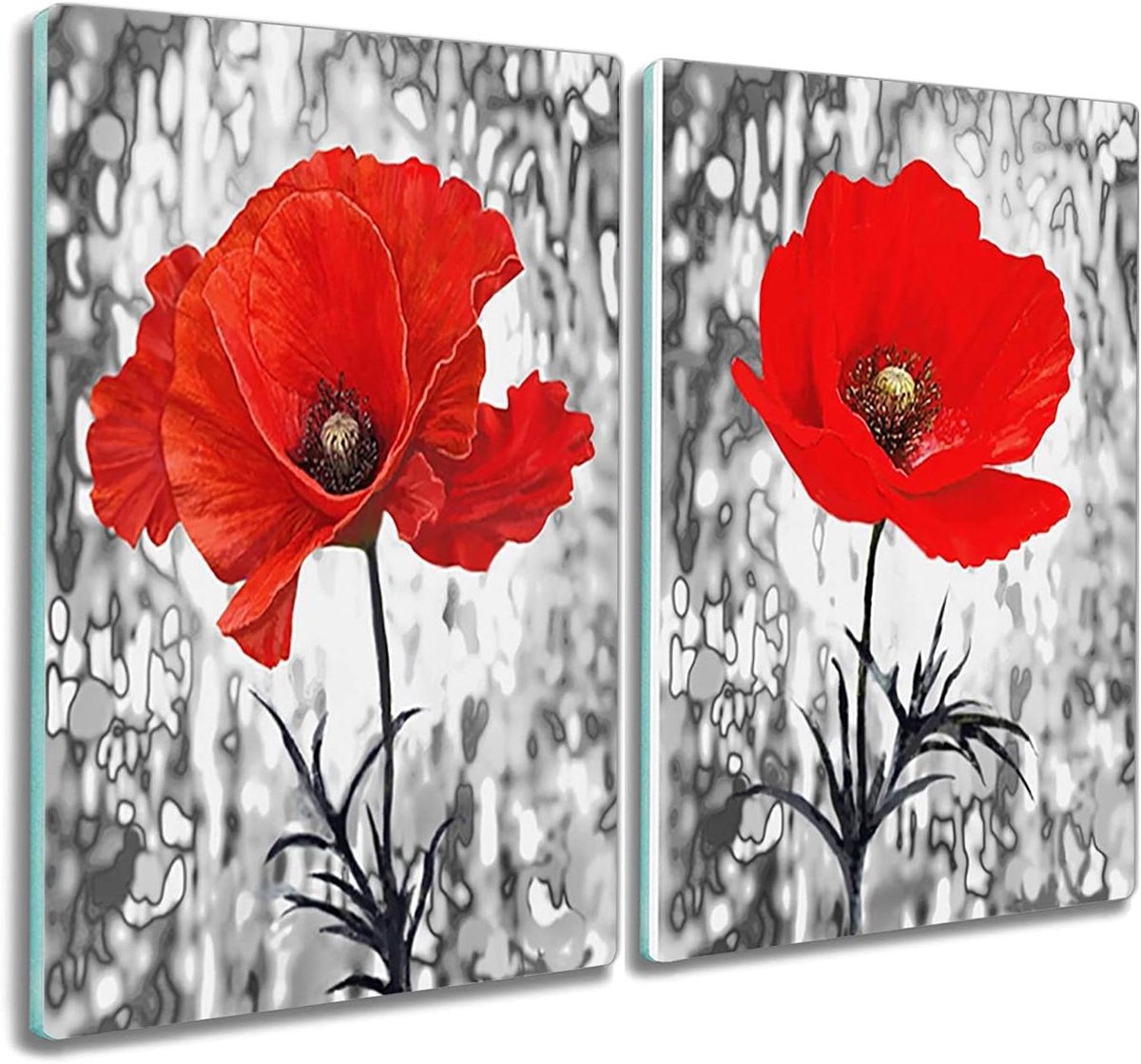 Glazen snijplank - Kookplaatafdekking - Keukenwerk - Hittebestendig gehard glas - 30x52cm - Blauw