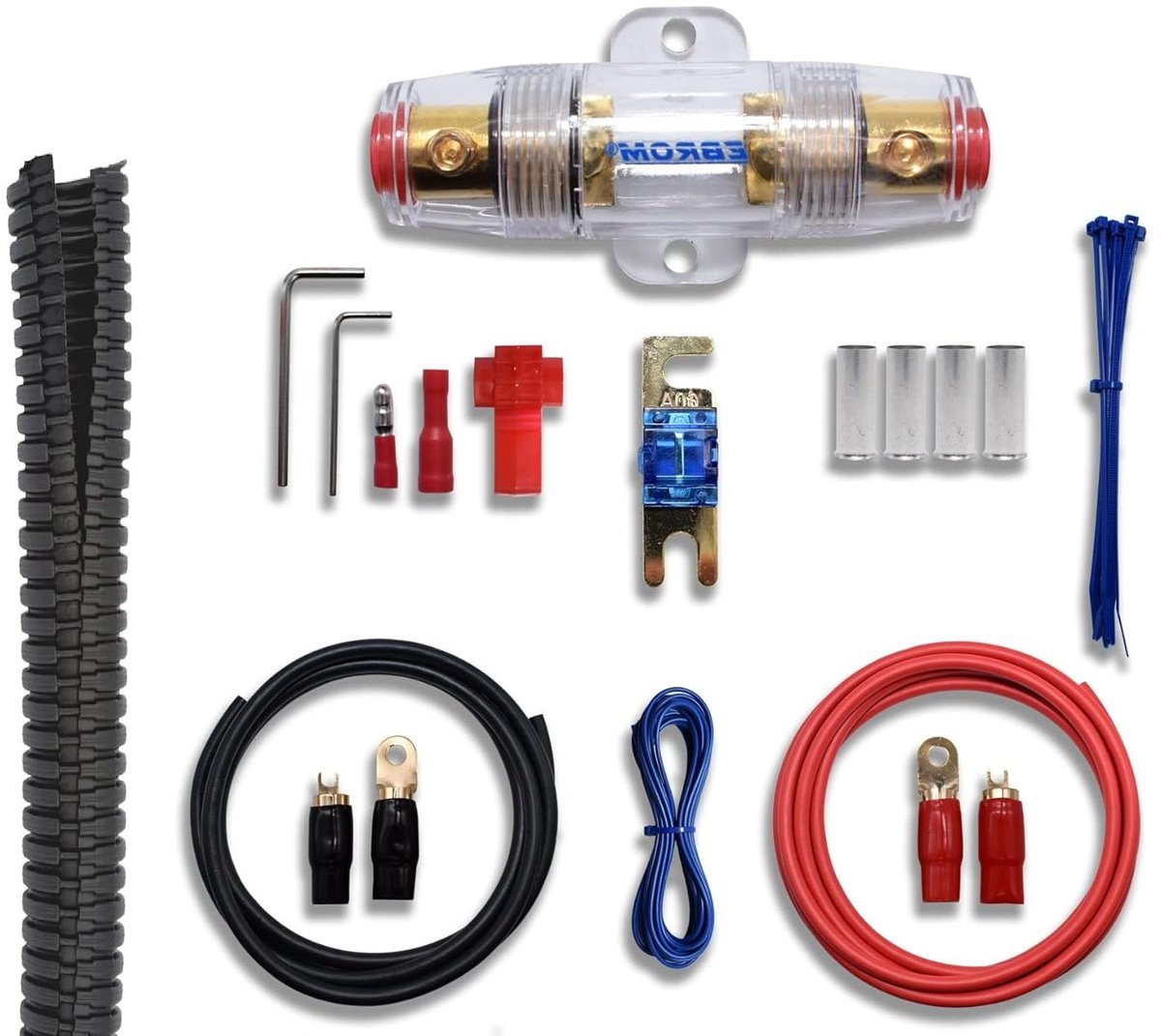 Stroomkabel Set - Auto Audio Kabels - Audio Installatie - 100% Koper - 16 mm2 - Zwart Rood