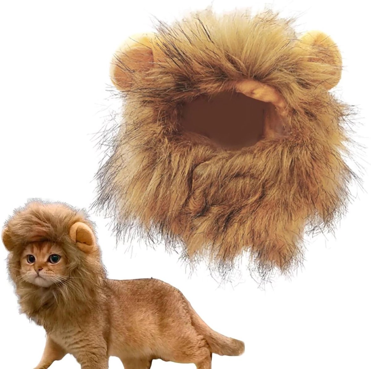 Verstelbare Leeuwenkapsel Kostuum voor Kat, Perfect voor Halloween, Kerst en Feestelijke Cosplay Party's