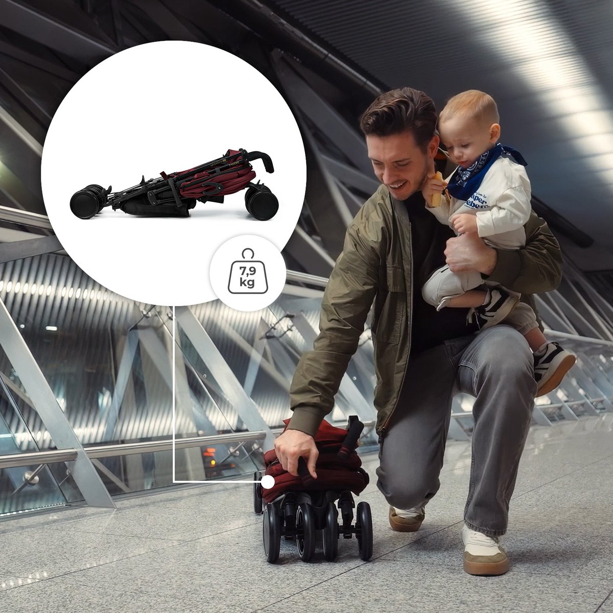 Kinderkraft SIESTA 2 - lichte inklapbare buggy, 7,9 kg thumbnail 2