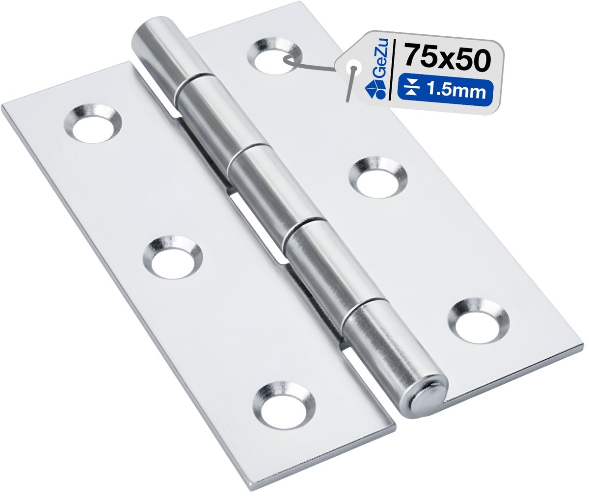 GeZu Impex Deur scharnier 75×48 mm – Halfbreed Scharnier voor Deuren, Kasten en Meubels