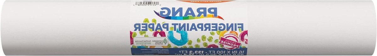 Gecoate Papierrol - Vingerverf Papier - Creatief Knutselen - Niet-absorberend - 16x100 voet - Wit
