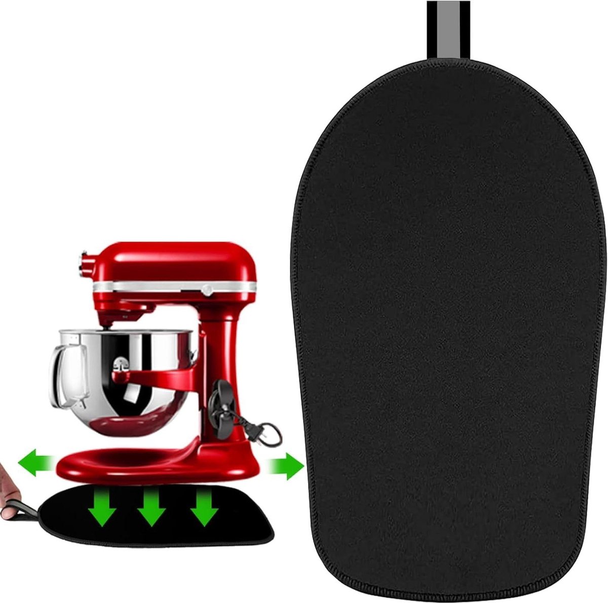 Schuifmat Keukenapparaat - Mixer Mover Mat - Apparaat Verplaatsen - Hittebestendig Siliconen - 32.9 cm Diep - Zwart