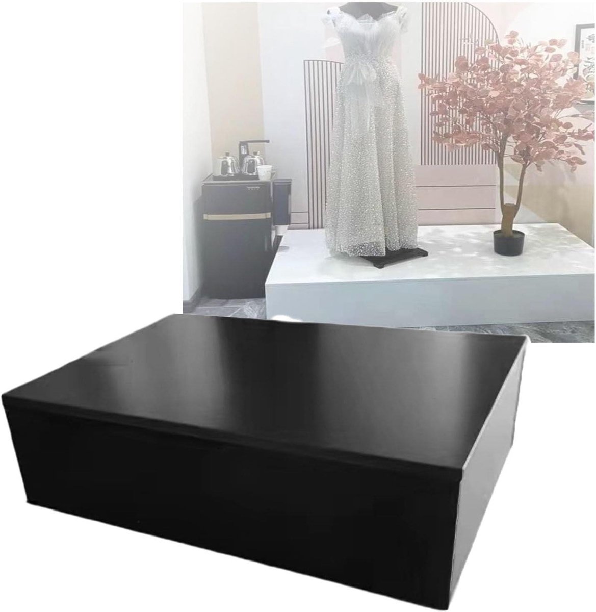 Vierkante sokkel - Display zuil - Product presentatie - Hoge draagkracht - 150 x 30 cm - Zwart