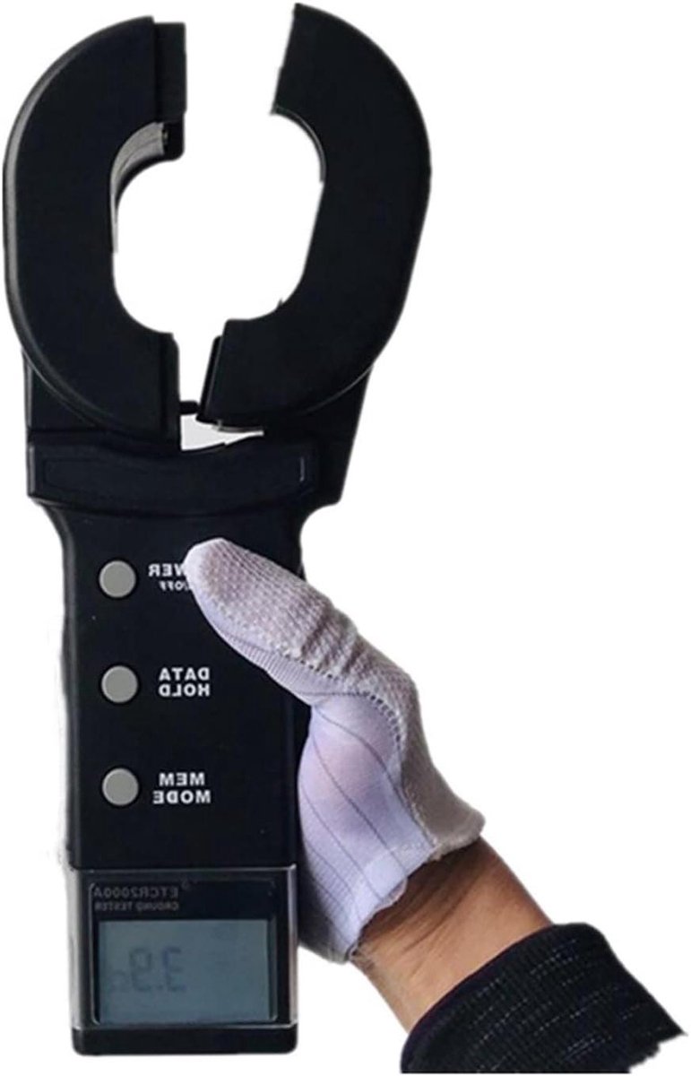 Grondweerstand Tester - Klemweerstandsmeter Aardingsmeter - Elektrische Veiligheid Controleren - Geen Hulp-Elektrode Nodig - 0.01-200 Ohm - Grijs