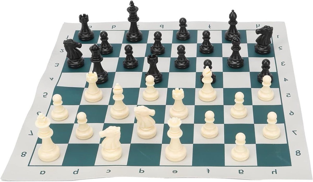 Schaakspel Set - Reis Schaken - Strategisch Spel - Magnetisch Bord - 34 x 23 cm - Groen Wit