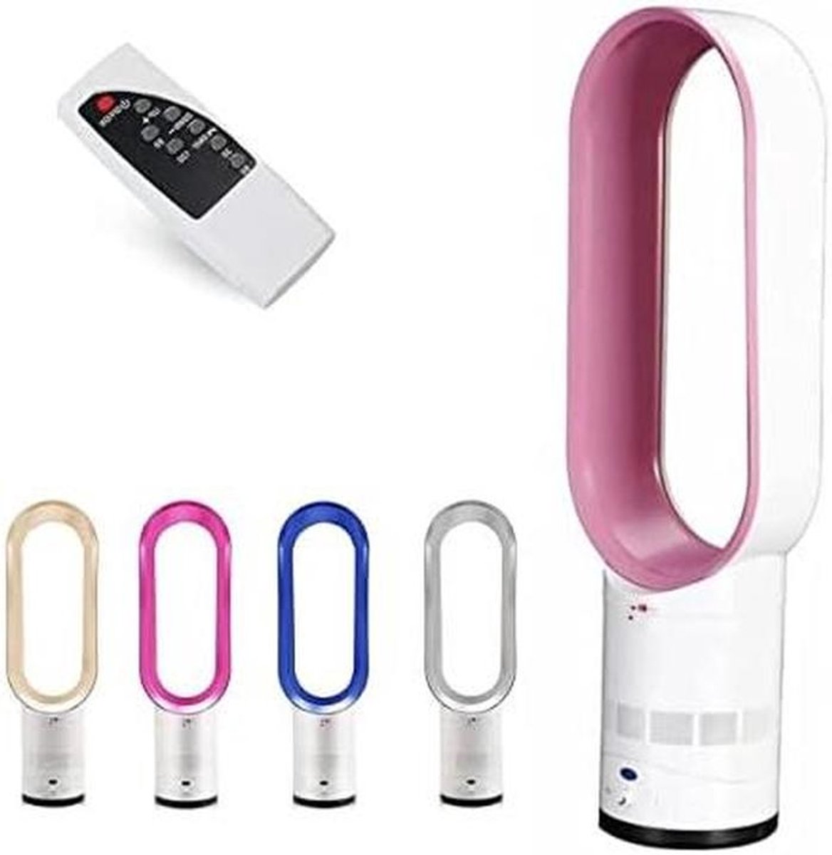 Bladloze Torenventilator - Stille Ventilator Luchtreiniger - Zomerse Koelte Creëren - Kind- en Huisdierveilig Ontwerp - 16 inch - Roze