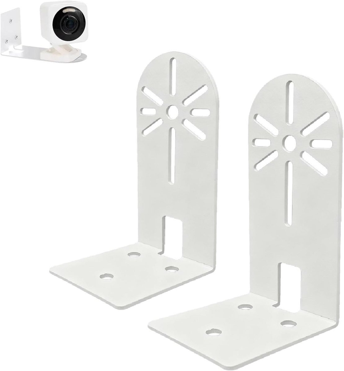 Wandhouder Camera - Bevestiging Beveiliging - Bewakingscamera Monteren - Zelfklevend Zonder Boren - 2 stuks - Mat Zwart