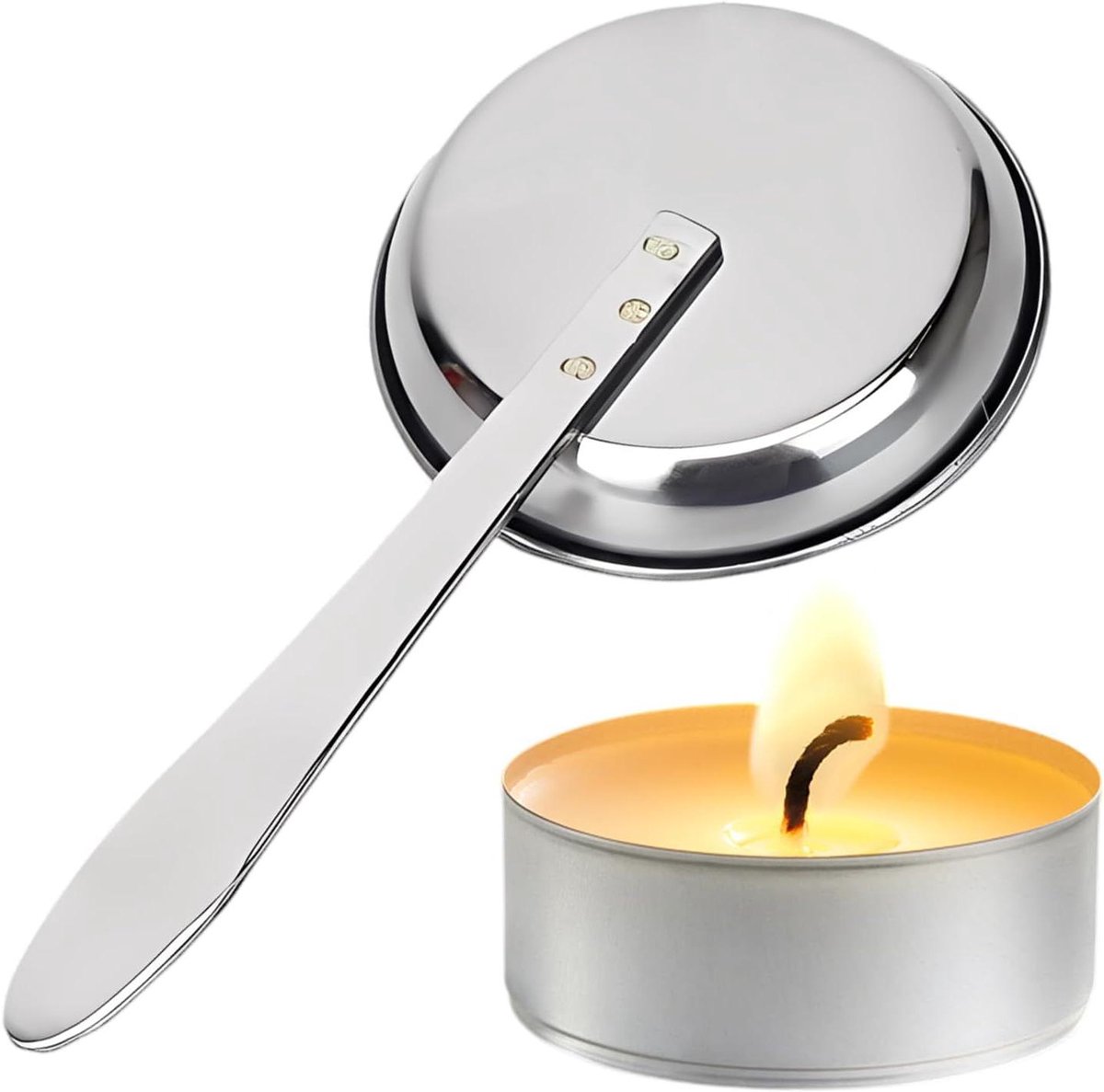 Kaarsblusser - Vlamdover Kaars - Veilig Kaarsen Doven - Verlengde S-Handgreep - 17 cm - Zilver
