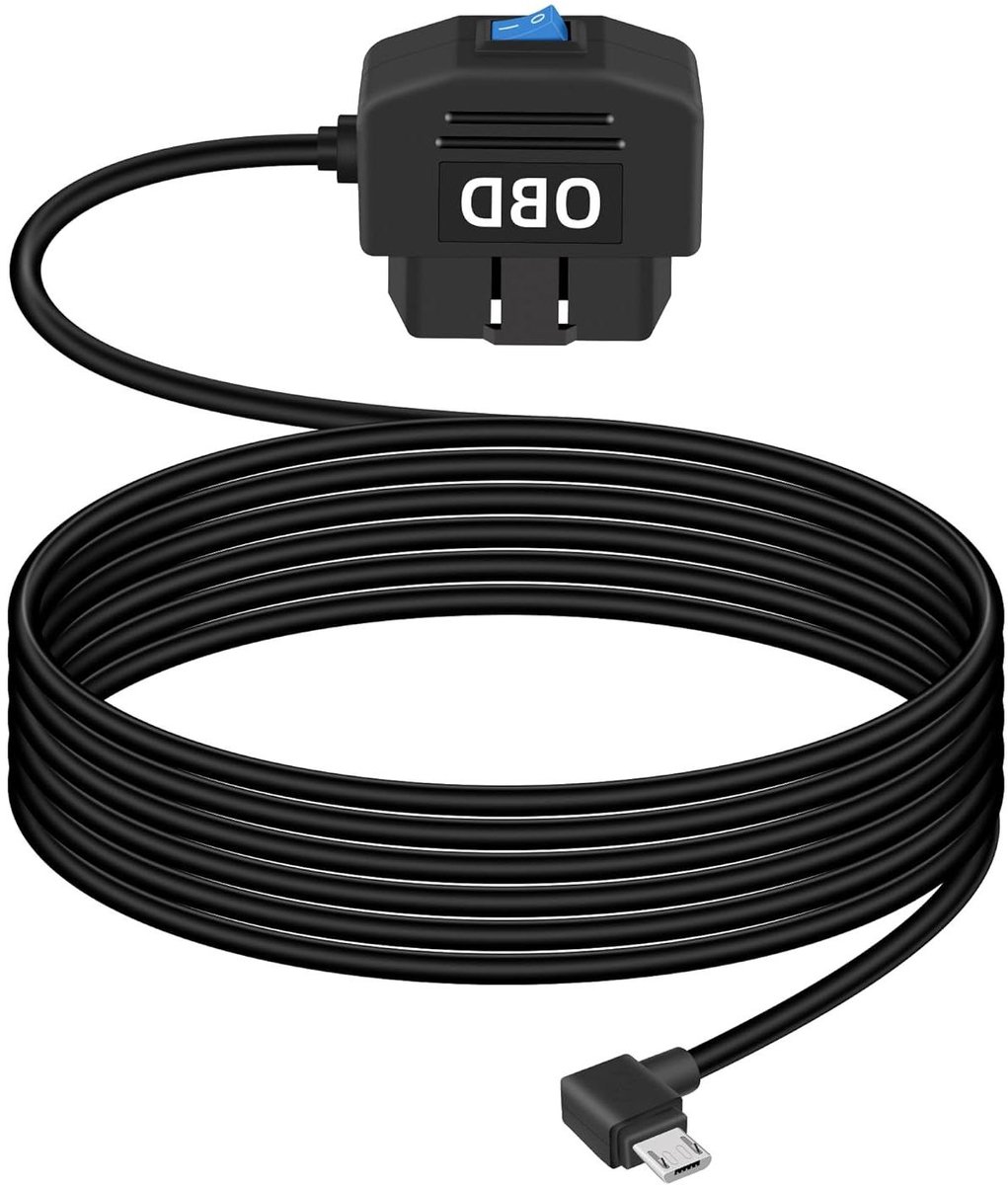 OBD Dashcam Voedingskabel - Hardwire Kit - Voertuigbeveiliging - Dubbele Bewakingsmodus - Micro-USB - Zwart