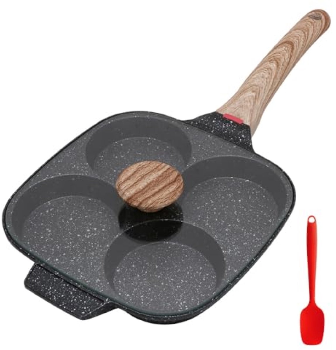 Gebakken Eipan - 4 Koppen - Nonstick - Deksel - Kookpan met Eieren japanese omelette pan