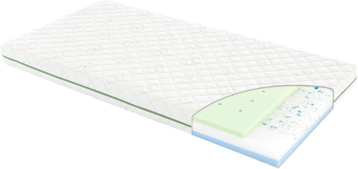 Baby Matras - Ledikantmatras Koudschuim - Gezonde Slaap - Verticale Luchtkanaaltjes - 70 x 140 cm - Wit