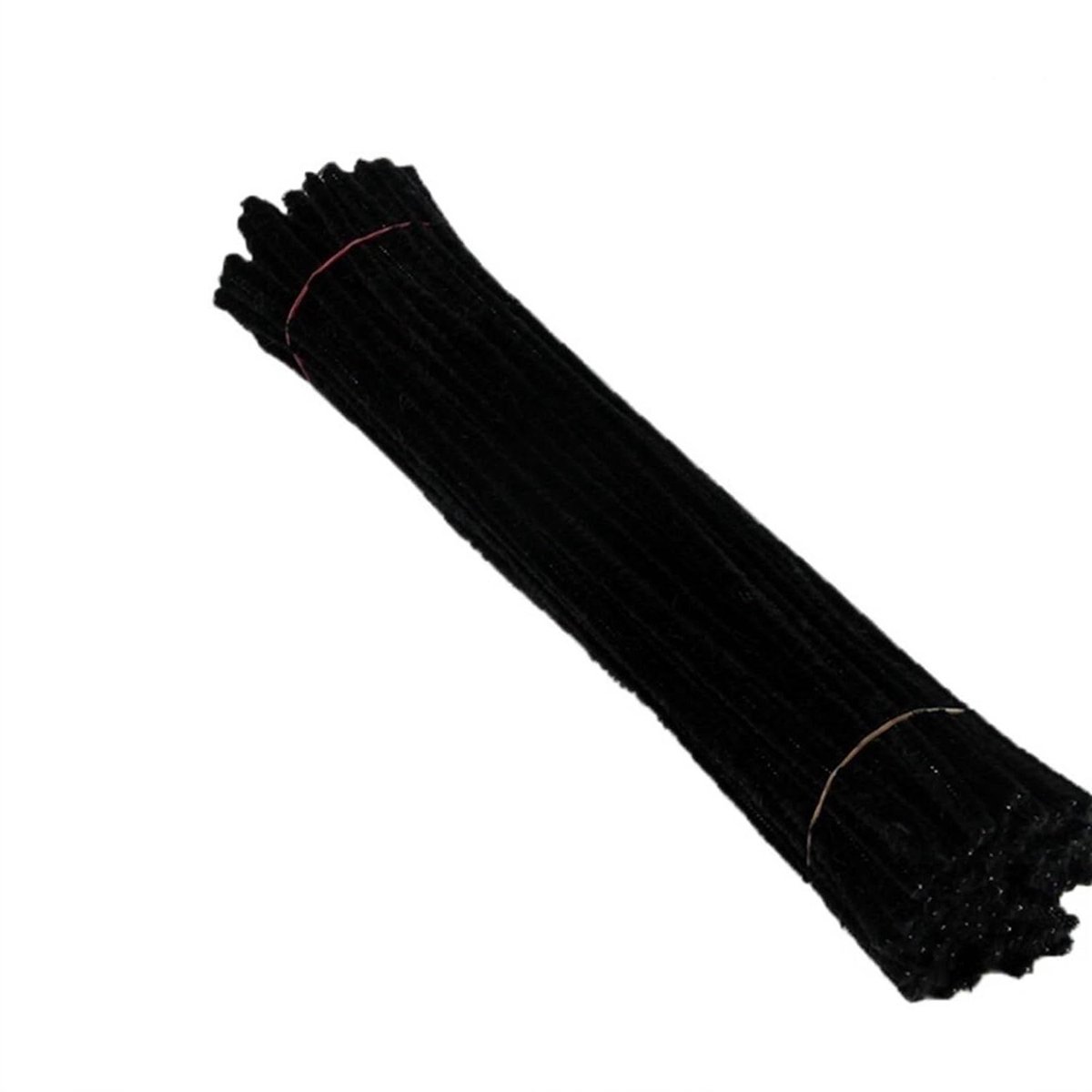 Decoratieve borstels, 50/100 stuks, pijpenragers, 27 kleuren, chenille-buis, kid, doe-het-zelf, creatief handwerk, project, pedagogisch handgemaakt, pluche strepen, Wed Decor (zwart, 100