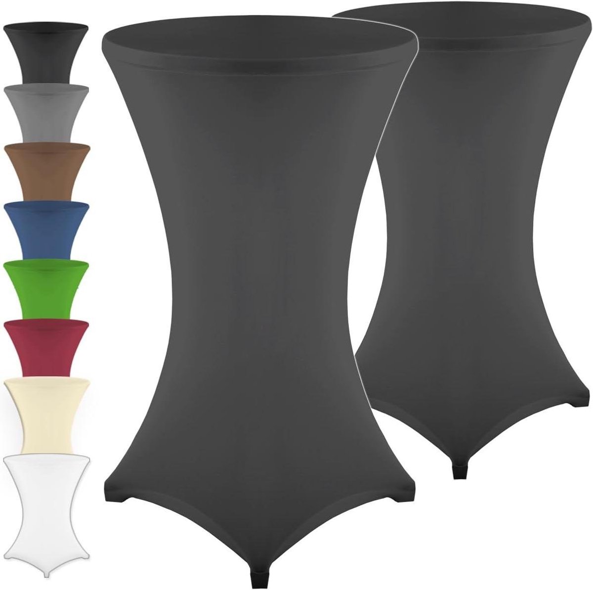 Statafelhoezen Set - Tafelrokken Bistrotafel - Feestelijke Gelegenheden - Öko-Tex Gecertificeerd - 80-85 cm - Zwart