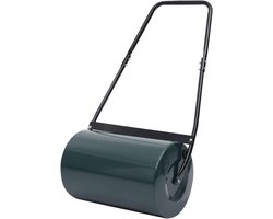 Graswals met U-greep - Tuinwals handwals - Gazon egaliseren - Vulbaar met zand water - 63 cm breed - Groen zwart