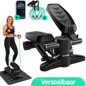 Hulser Stepper met display - Verstelbare weerstand - Met weerstandsbanden - Inclusief startgids - Home gym fitnessapparaat - Thuis sporten - Fitness Swing - Mini cardio home trainer