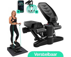 Hulser Stepper met display - Verstelbare weerstand - Met weerstandsbanden - Inclusief startgids - Home gym fitnessapparaat - Thuis sporten - Fitness Swing - Mini cardio home trainer