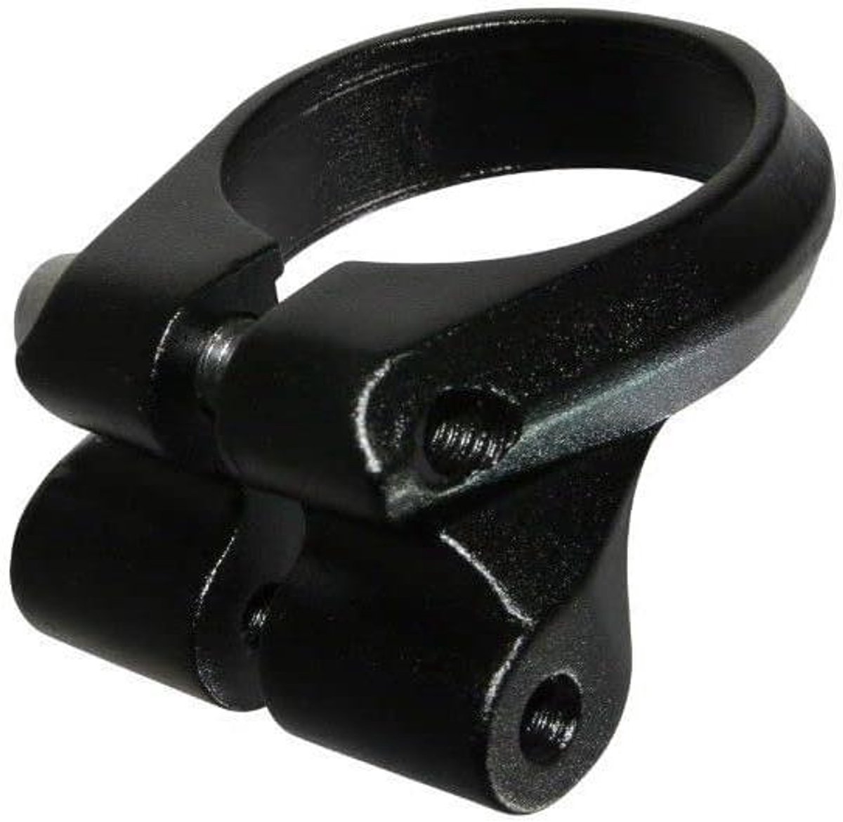 Seatpost with mounting for luggage carrier, aluminium, black, diameter 34.9 mm