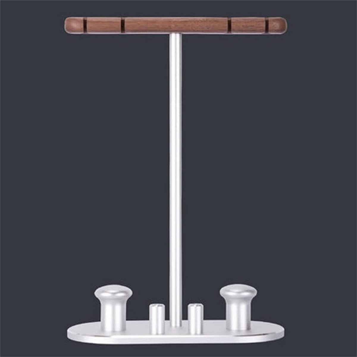Hoofdtelefoonhouder Headsethouder Massief Houten Dubbele Oortelefoonstandaard Met Kronkelende Kolomstandaard Geschikt Voor Oordopjes Hoofdtelefoonstandaard (Color : A, Size : As shown) — cadeau in Gadgets - foto 2