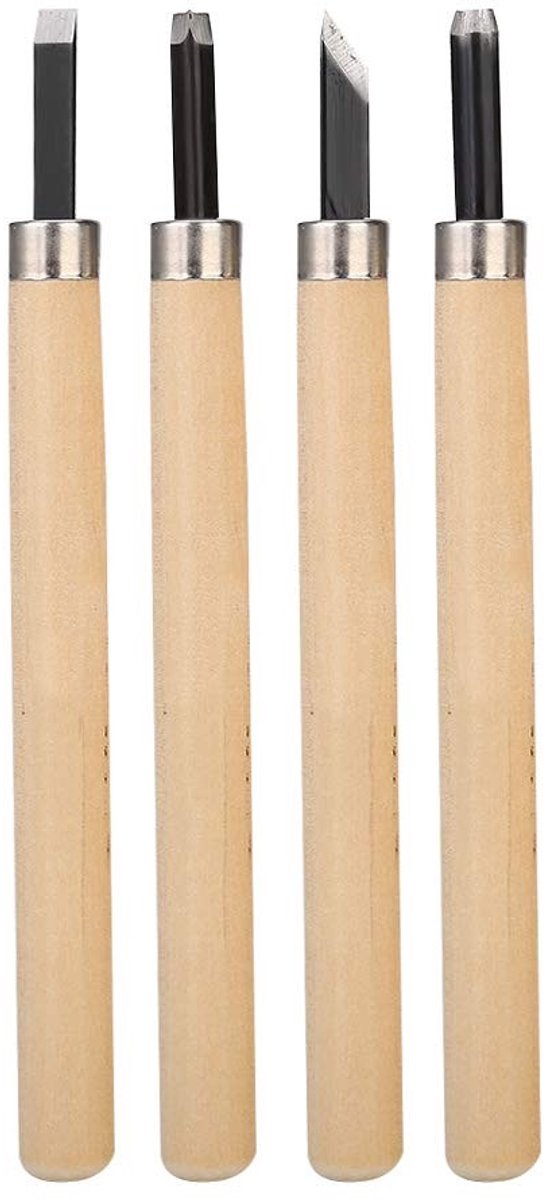 IMstore - Professioneel mes - Gereedschapset - Hoogwaardige kwaliteit - 4-delige set - Carving Tools - Voor houtbewerking - Robuust en duurzaam