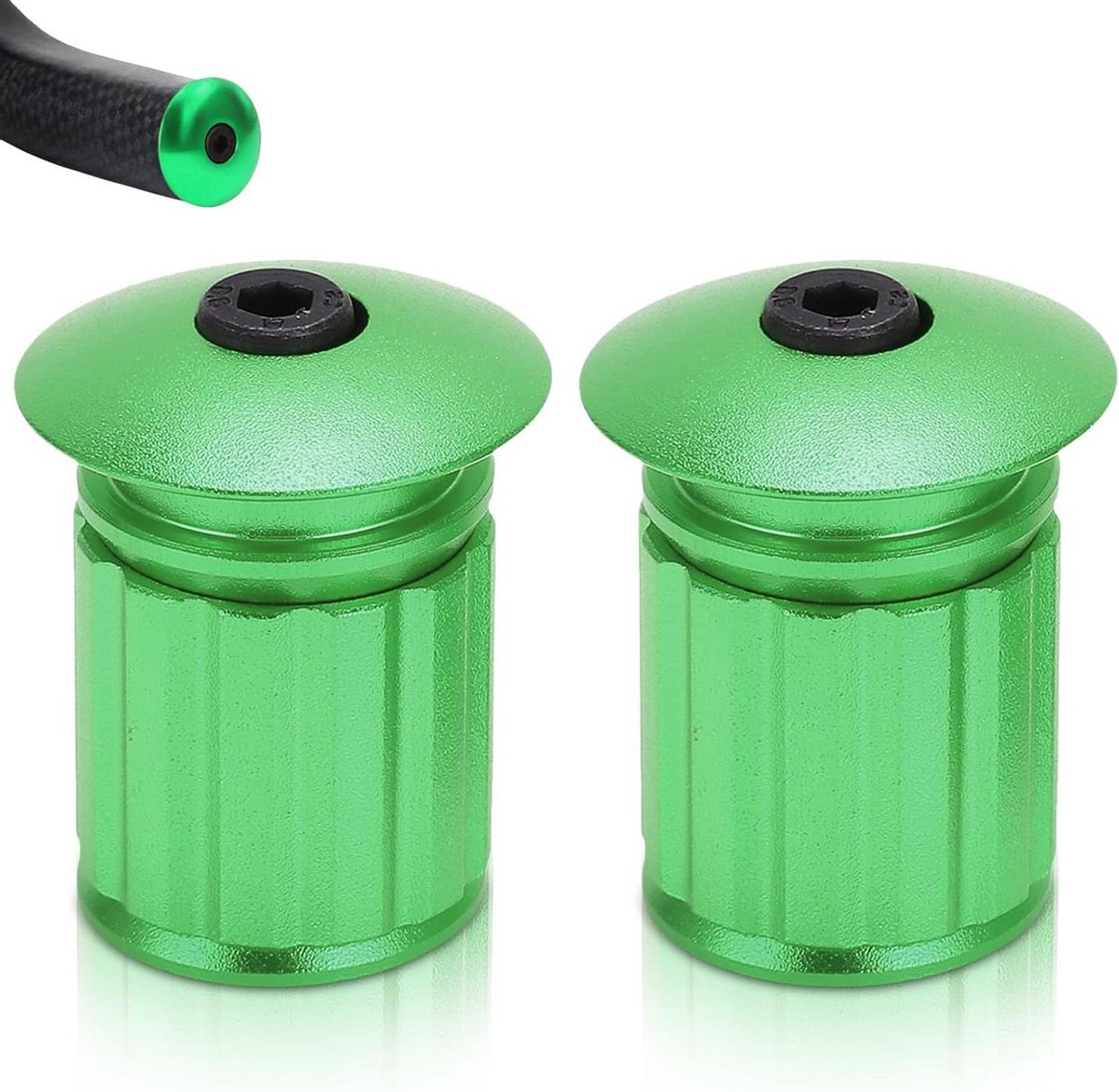 Stuurdoppen Fiets - Stuurafsluiters - Fiets Beschermen - Aluminium Legering - 18-20mm - Groen