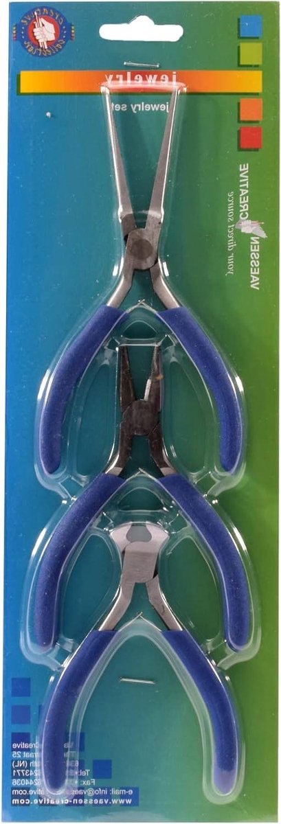 Sieradentang set - Handwerk tangen - Sieraden maken - Set van 3 stuks - 65 cm handvat - Blauw